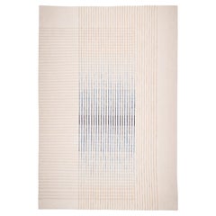 Agnes Contemporary Area Rug Handwoven Elfenbein und Blau Größe Medium auf Lager