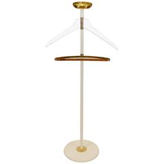 Enameled Metal Valet Stand with Brass and Lucite Accents