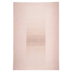 Agnes Alfombra contemporánea de lana tejida a mano Kilim en rosa tamaño Grande en stock