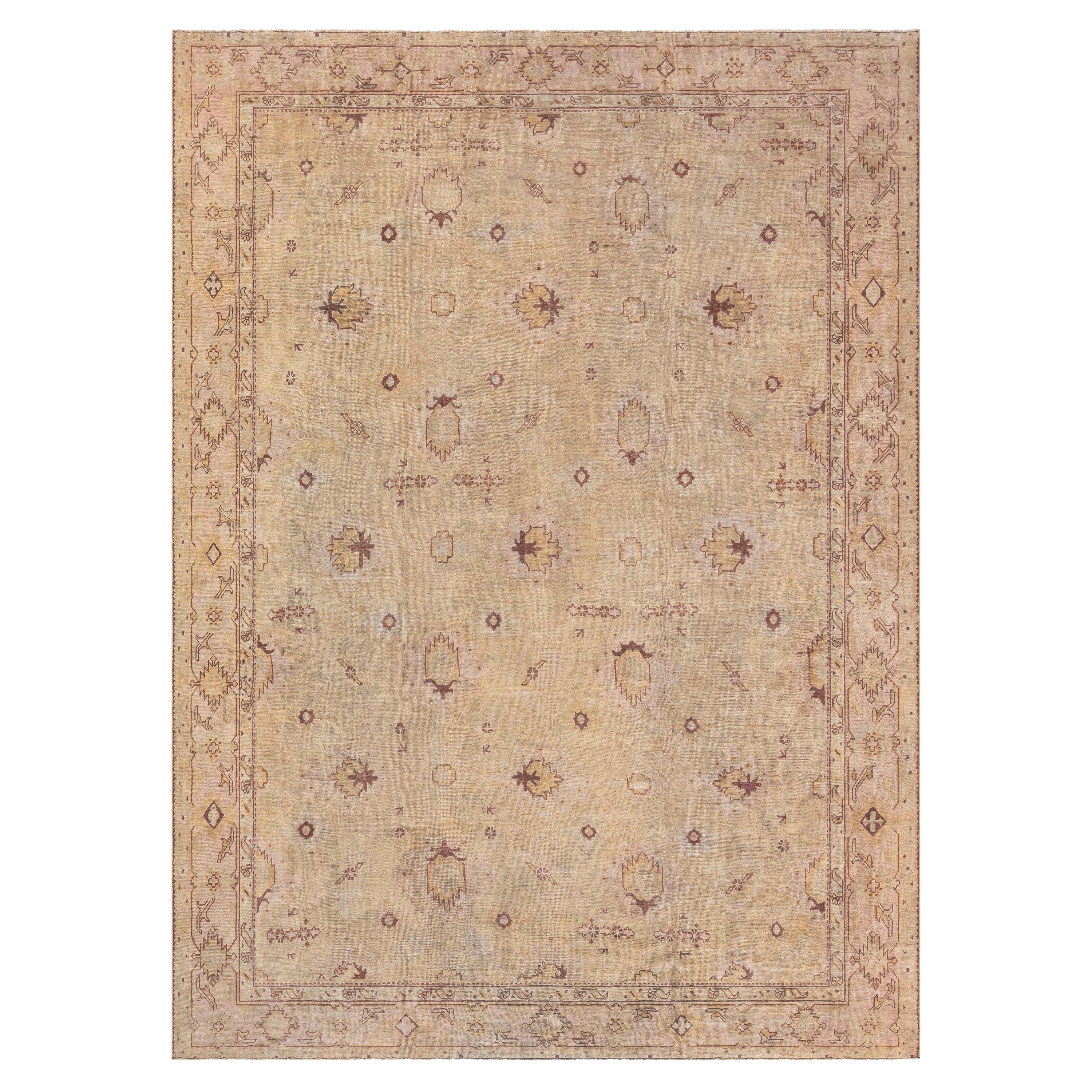 Doris Leslie Blau Antique Turkish Oushak Handwoven Wool Rug