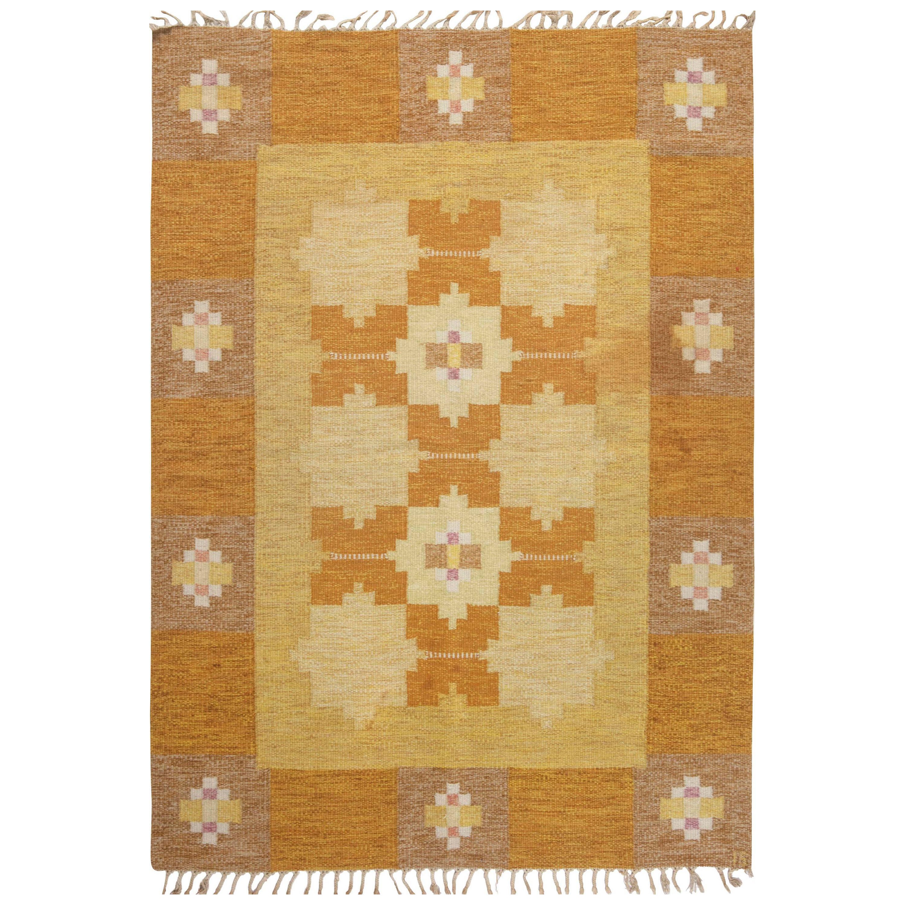 Doris Leslie Blau Vintage Swedish Flat-Weave Rug by Ingegerd Silow