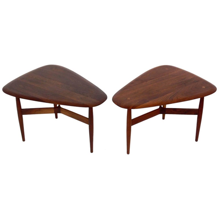 Danish Modern Teak Side Tables by Illum Wikkelso and Johannes Aasbjerg For Sale