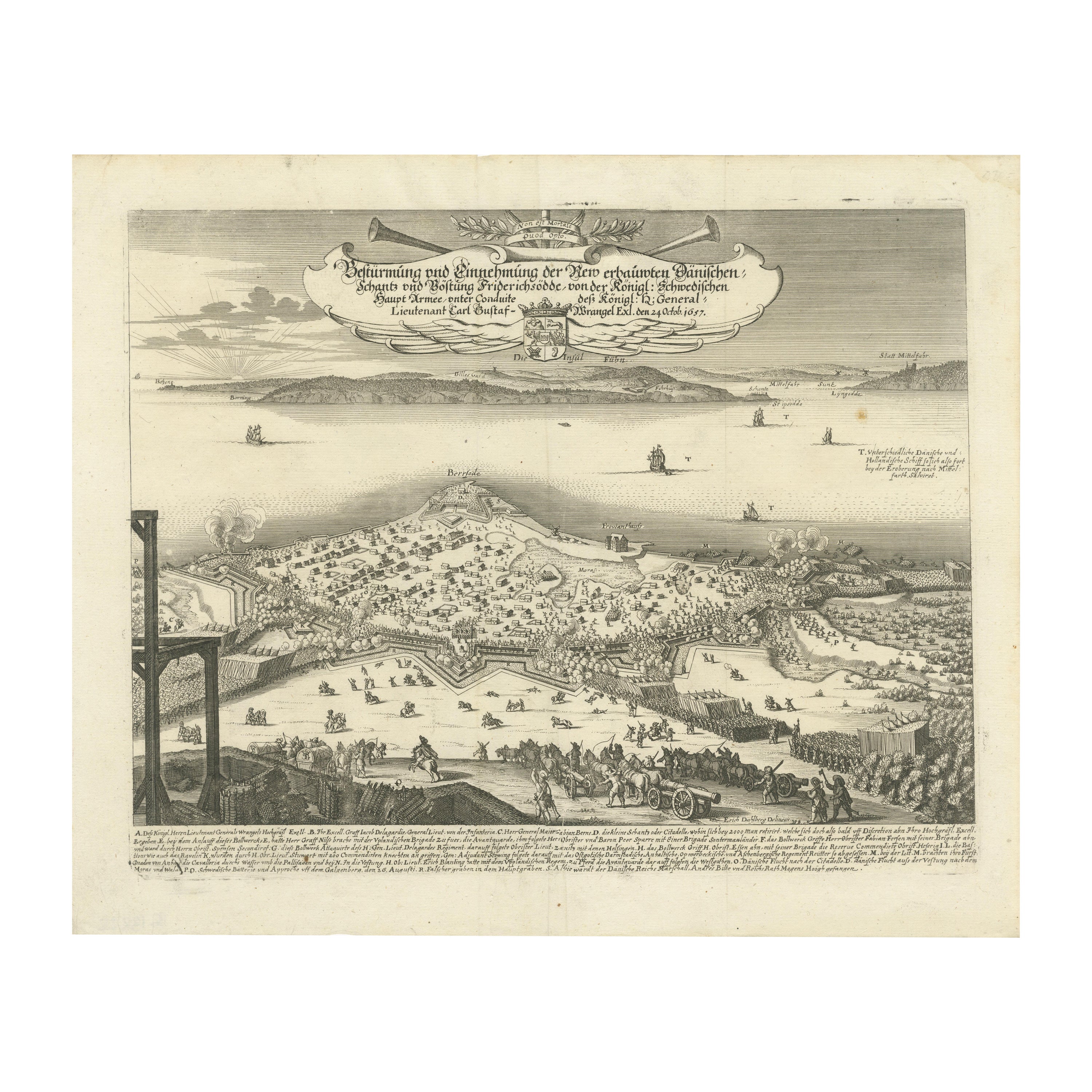 Battaglia navale e terrestre del Principe Henry durante la Guerra dei Sette Anni Inciso, 1667