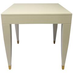 Mid-Century Modern White Lacquered Side Table