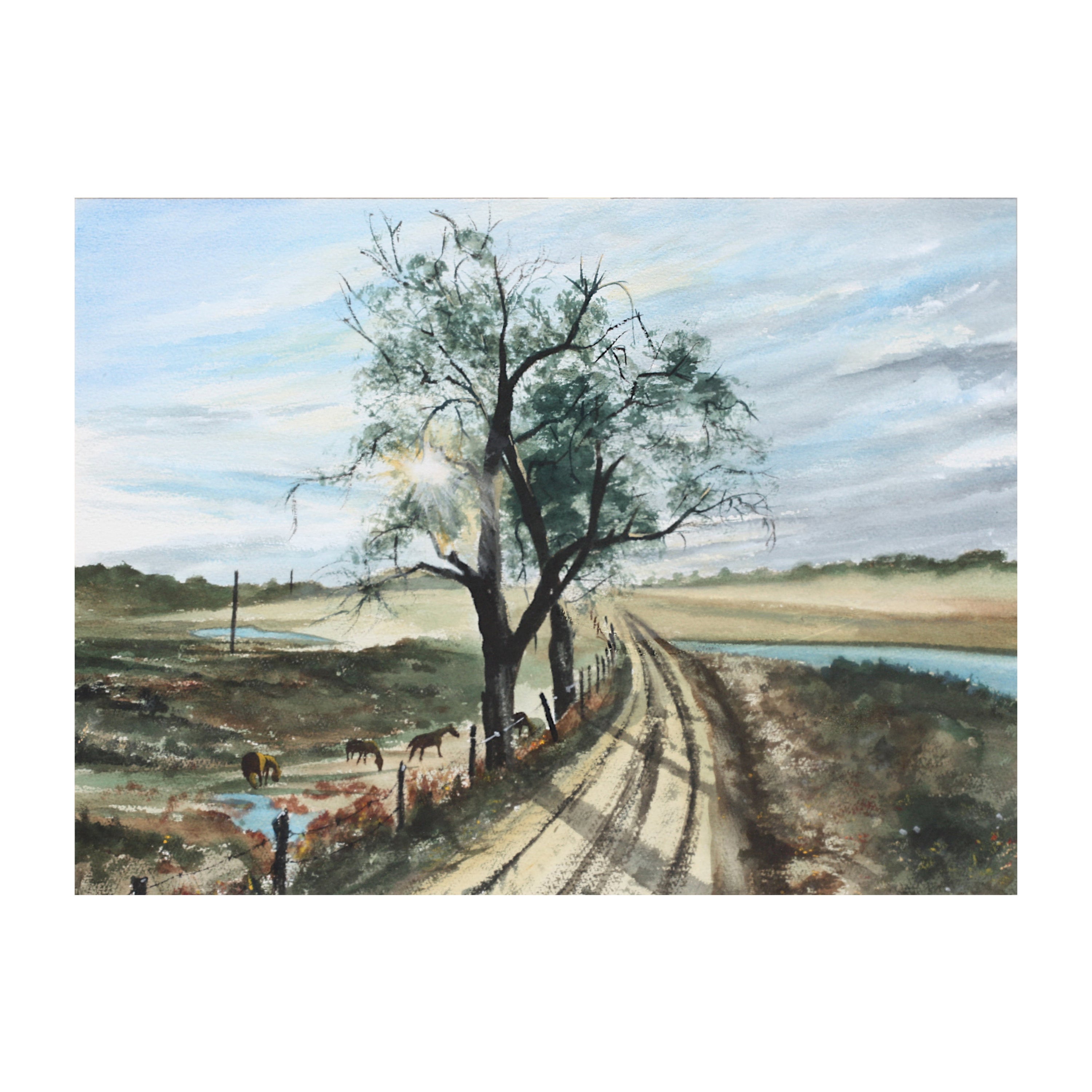 Monocacy Creek, Pensilvania, Acuarela en venta