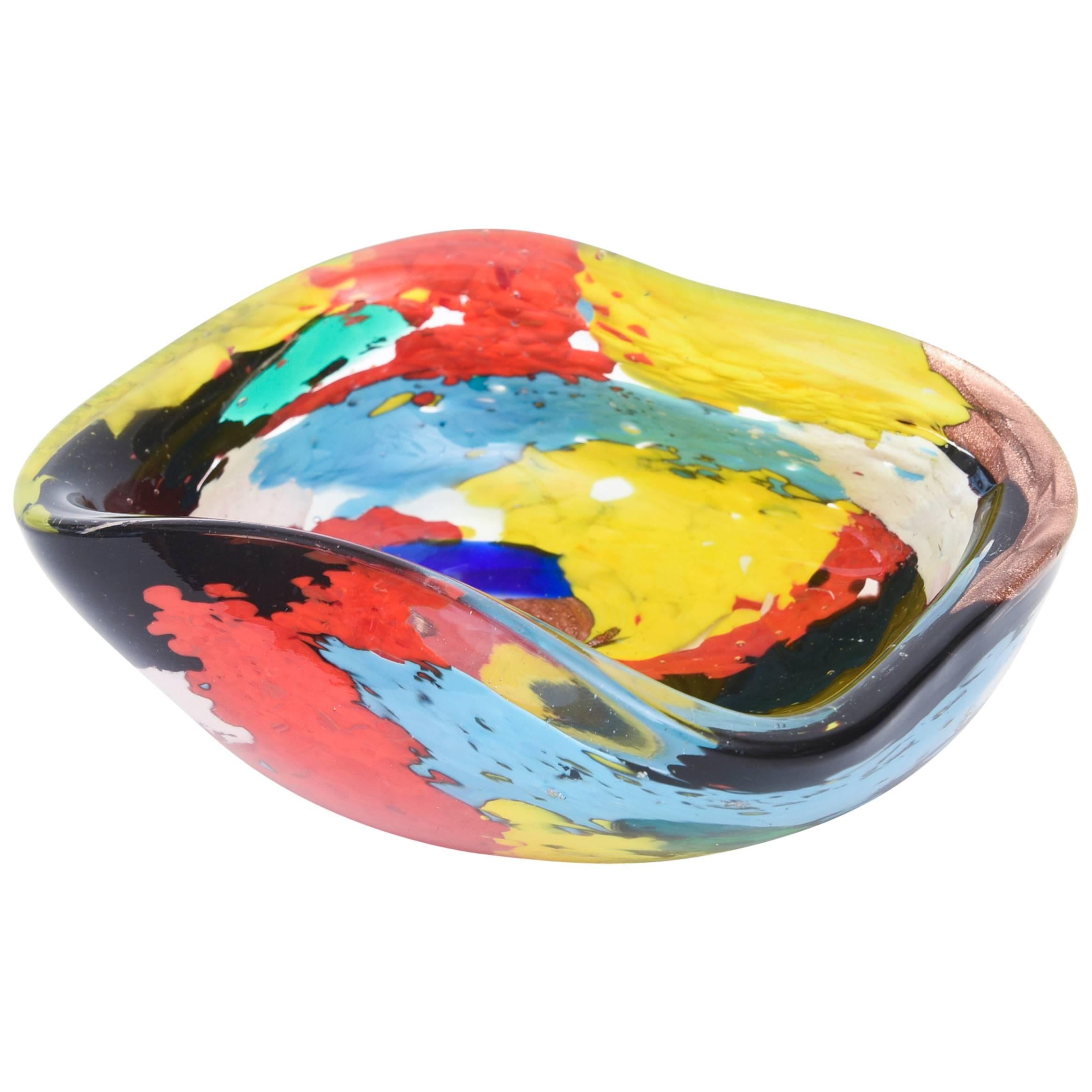 Italian Murano Rare Dino Martens "Oriente" Glass Bowl