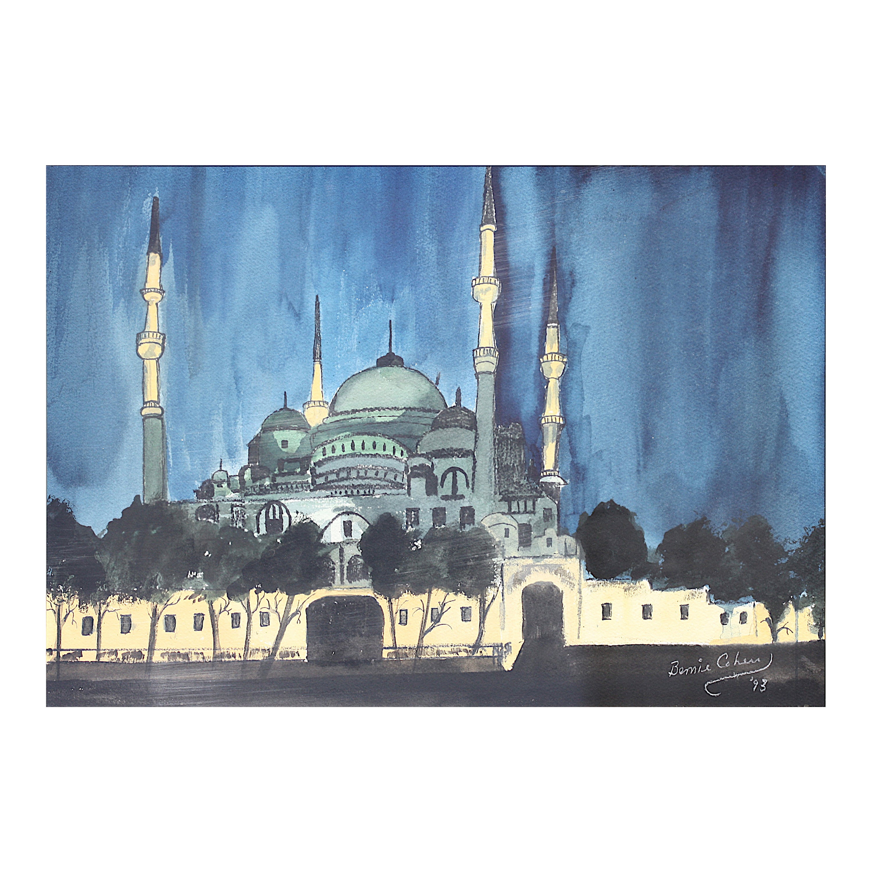 Moschea Blu, Istanbul, Acquerello in vendita