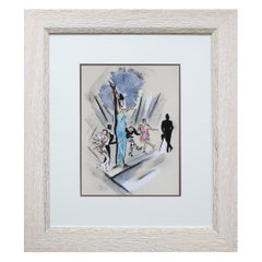 Paul Colin - Disegno originale - Cantante e ballerini