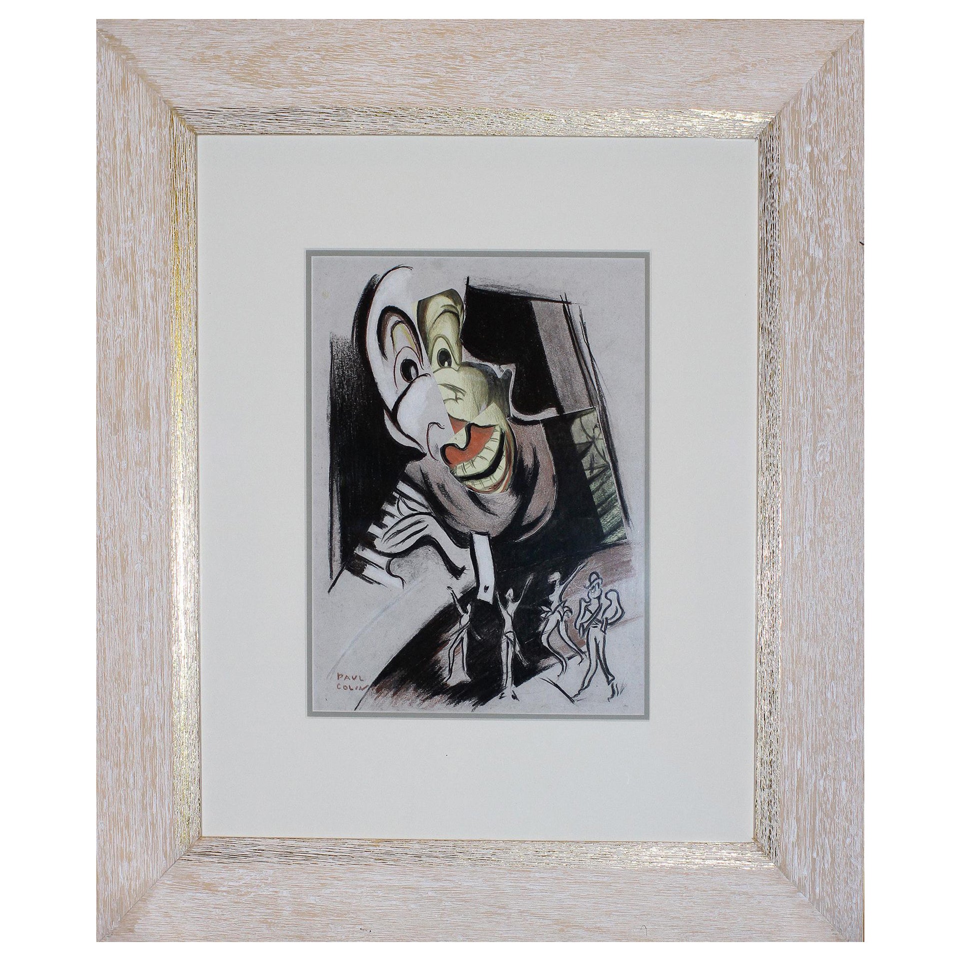 Paul COLIN - Original drawing - The Piano player
