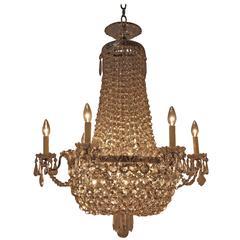 1930s Spanish Empire Style Crystal Chandelier