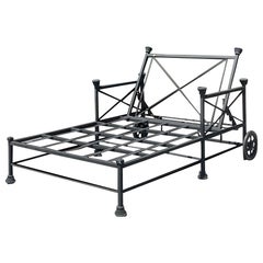 Vintage Regency Pavillion Cast Aluminum Double Chaise Lounge