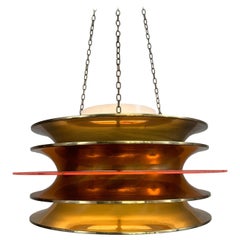 Kai Ruokonen Chandelier in Brass and Orange Acrylic by LYNX