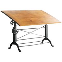 Antique Cast Iron Drafting Table by The Frederick Post Company