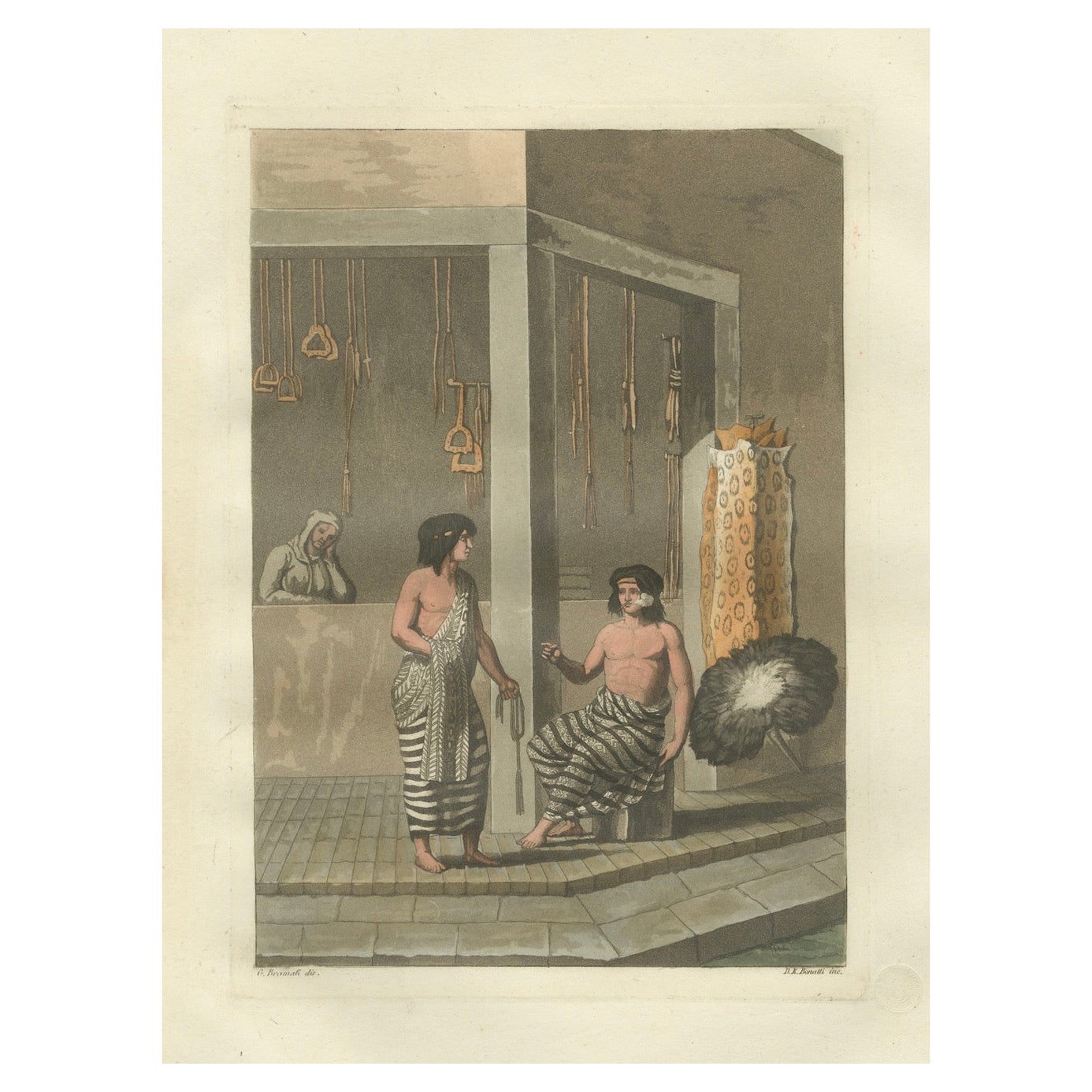Vêtements et intérieurs indigènes, Amérique du Sud - Ferrario-Bonatti 1821