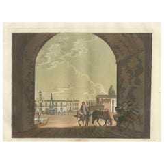 Antique Plaza de Mayo, Buenos Aires in Argentina, 1820s - Jules Ferrario