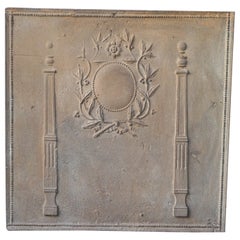 Antike französische „Pillars of Freedom“-Feuerböcke / Backsplash, 18. - 19. Jahrhundert.
