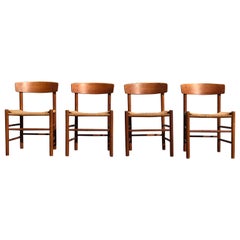 Set of 4 Boerge Mogensen J39 oak dining-chairs