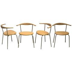 Set of Four Stackable Bull Horn Chairs, Model PP701 by Hans Wegner 2