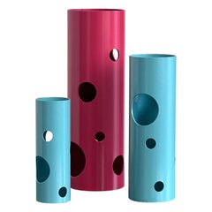Jarrón Spinzi Silös Contemporáneo, Tiffany Azul Rosa, Diseño Italiano de Colección
