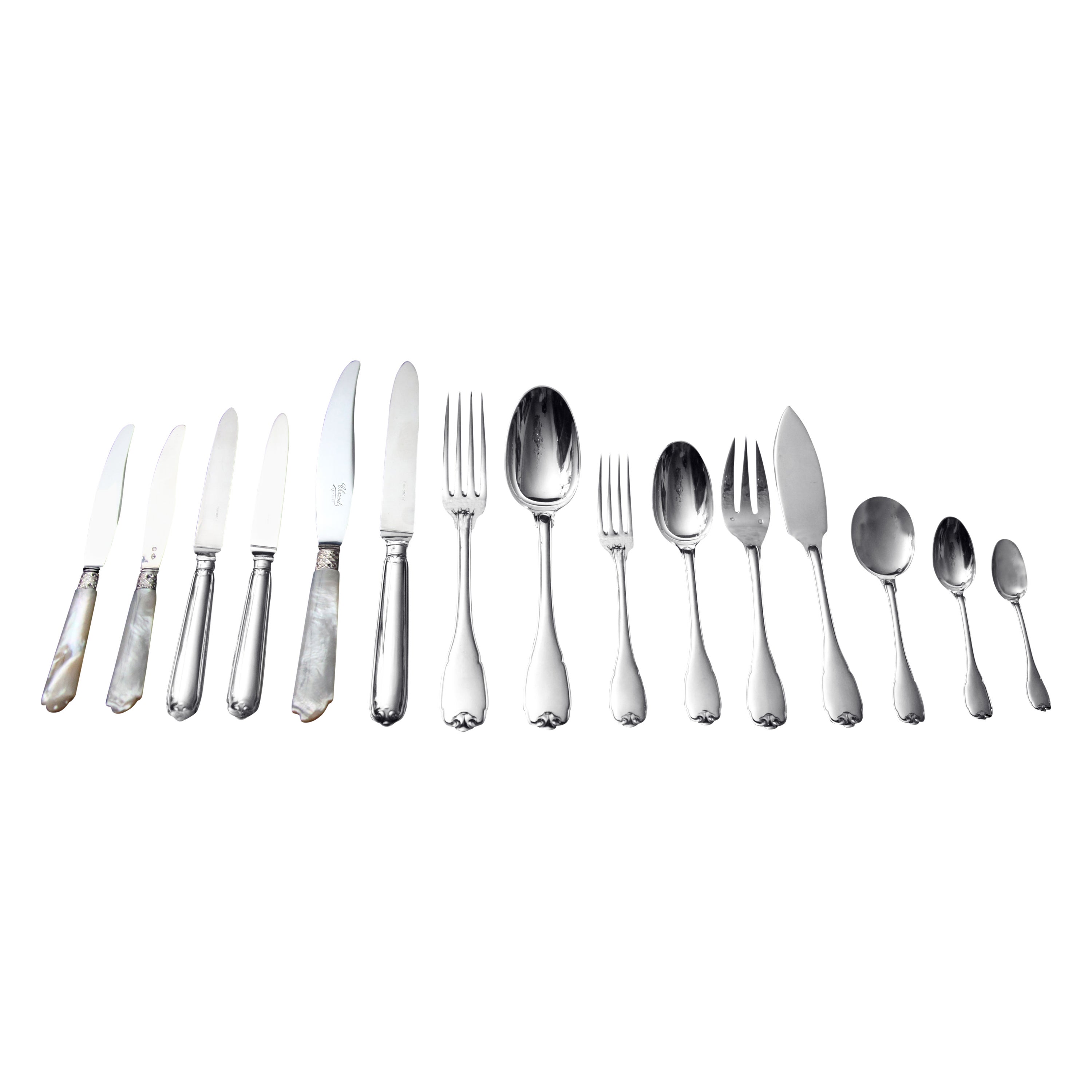 Puiforcat (Hermes) - 299pc. Antique French Sterling Silver Flatware Set, Vauban