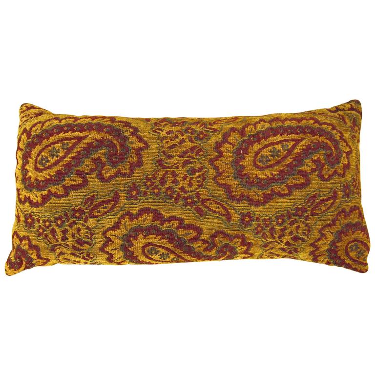 Vintage Tapestry Pillow with Large Paisley Designs For Sale at 1stdibs