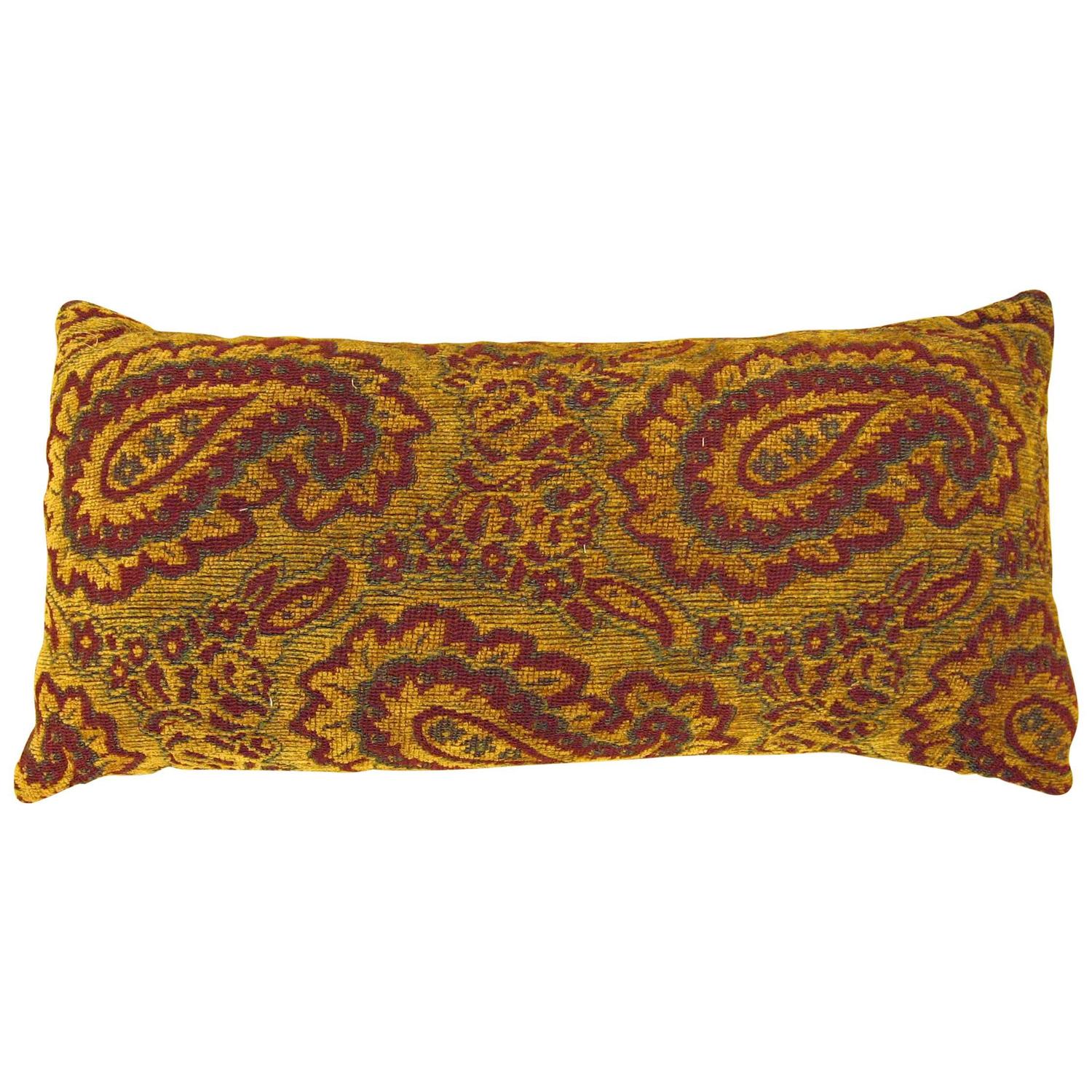 Vintage Tapestry Pillow with Large Paisley Designs For Sale at 1stdibs
