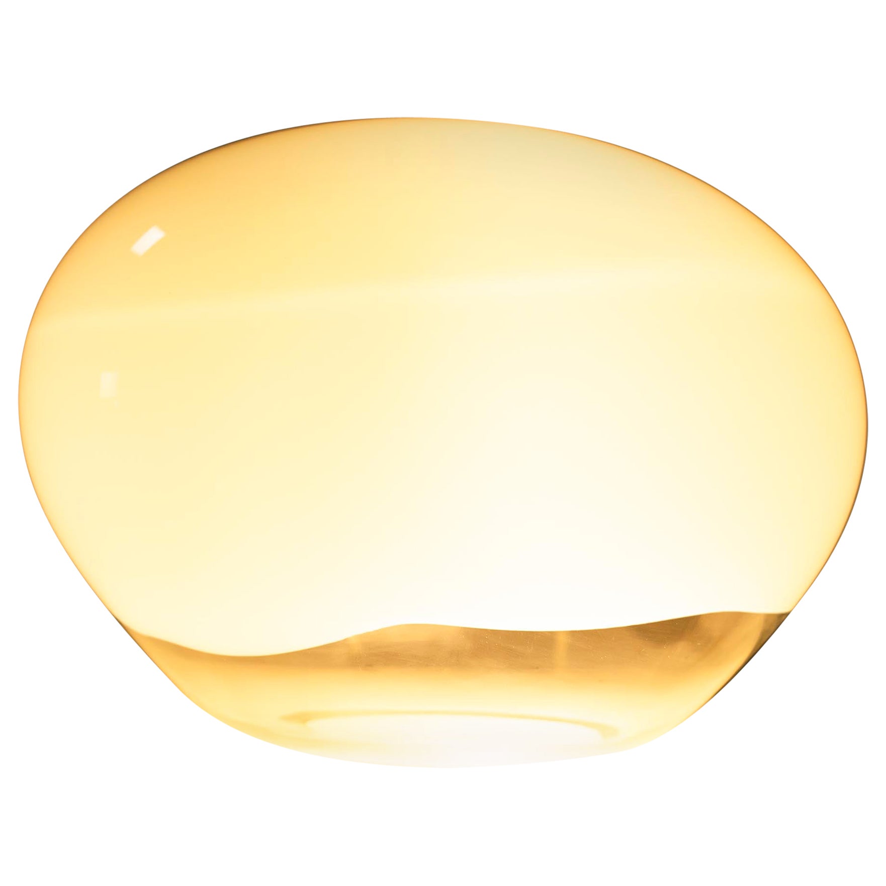 Lampe de bureau en verre blanc opale et transparent de Vistosi, Italie 1974