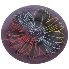 Andy Warhol Glass Abstract Flower Plate/Serving Piece