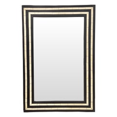 Art Deco Style Black and White Resin Wall or Console Mirror