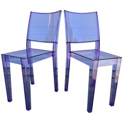 Set of 2 Purple La Marie Chairs By Philippe Starck For Kartell, Made In Italy