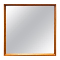Danish Modern Teak Wall Mirror by Pedersen & Hansen - Midcentury Square Hanging