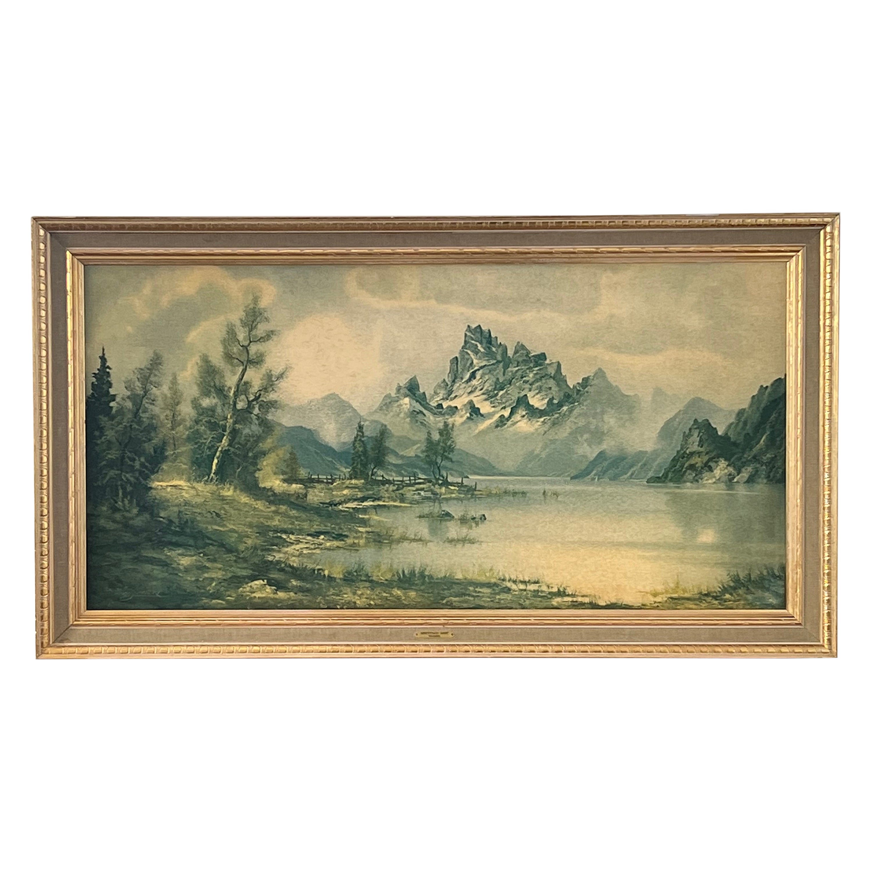 Vintage Print Wilmer Mountain Mist Landscape.
