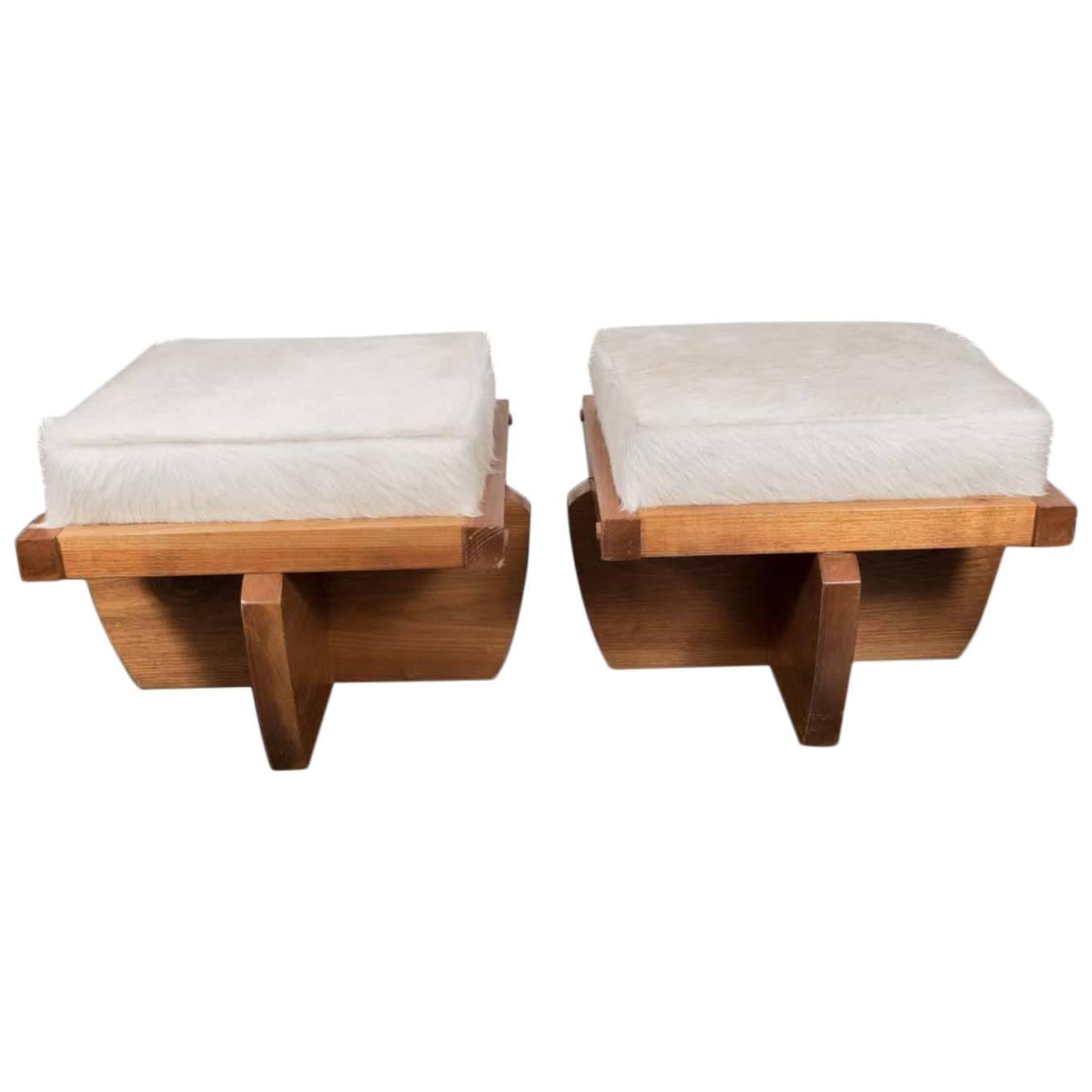 Pair of Benches in the Style of Nakashima