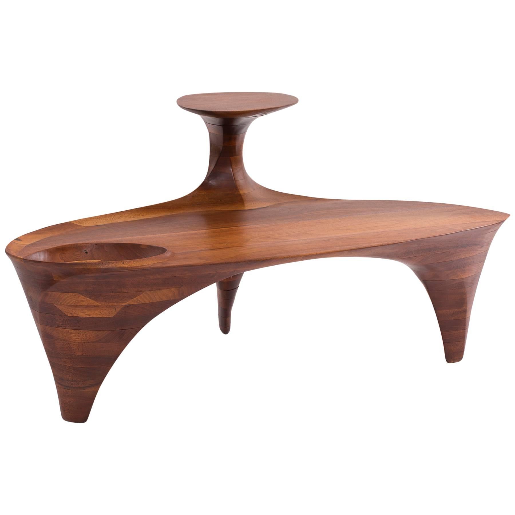 One off Allen Ditson Walnut Cocktail Table