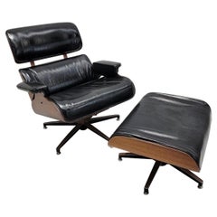 Vintage Eames Style Swivel Lounge Chair & Ottoman by Charlton Company