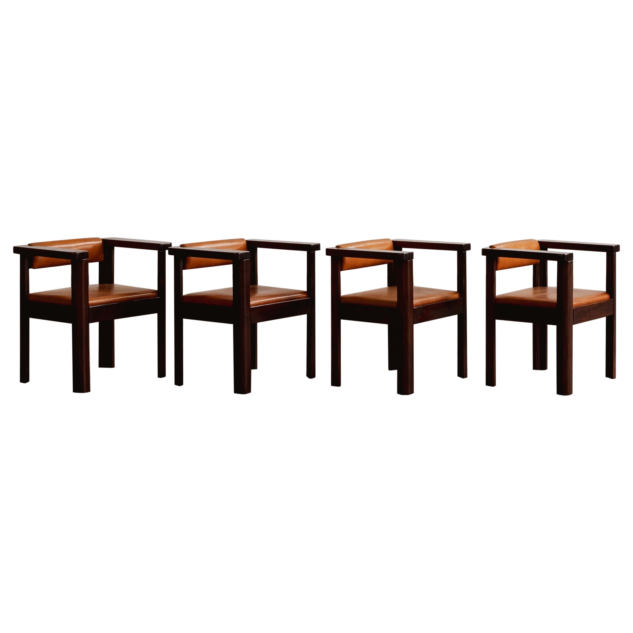 Angelo Mangiarotti “Idlor” Armchairs for Lorenzon, 1960s, Set of 4