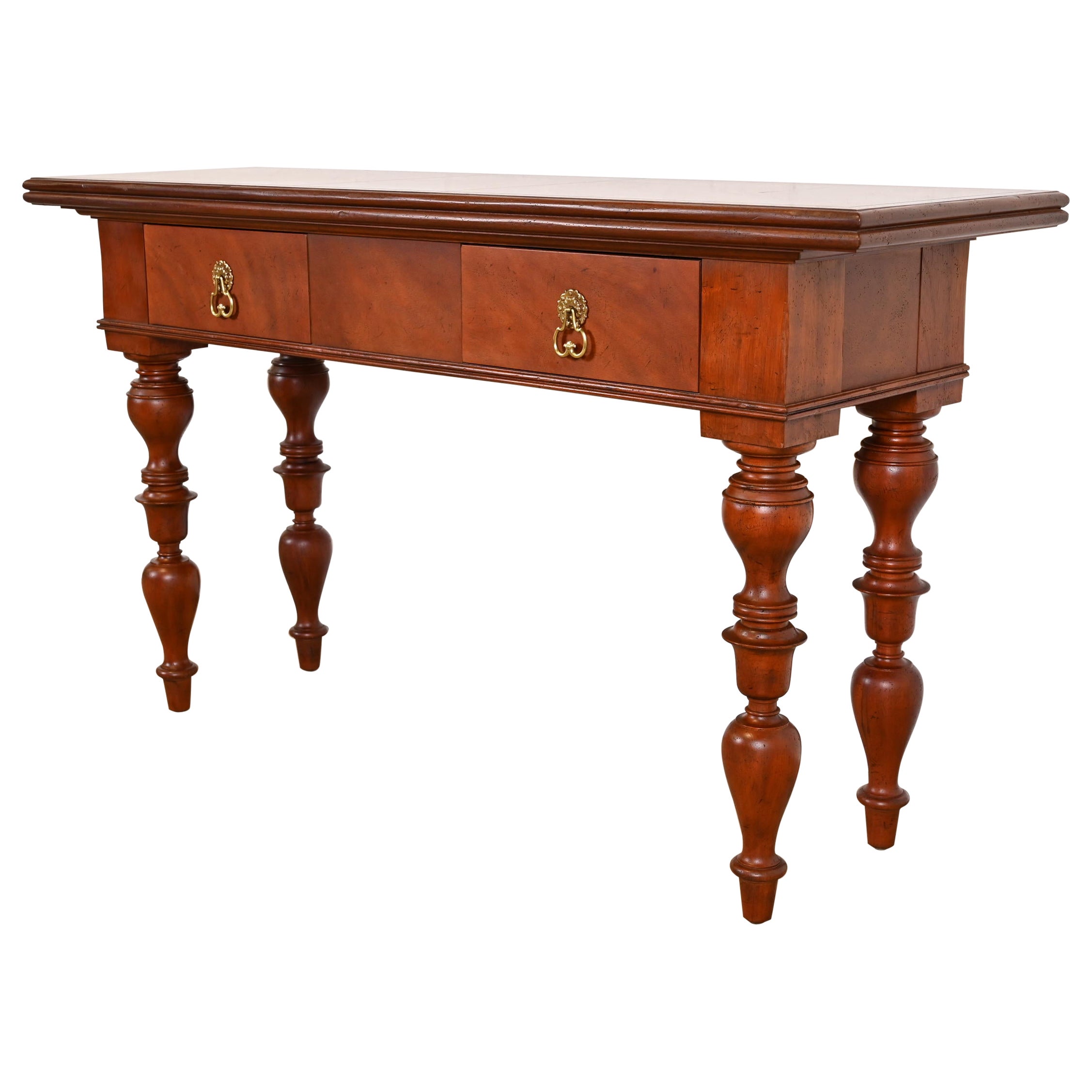 Baker Furniture Kolonial-Konsolentisch aus geschnitztem Mahagoni für Westindische Kolonialzeit im Angebot