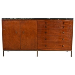 Buffet ou meuble de bar moderne avec plateau en marbre Baker Furniture