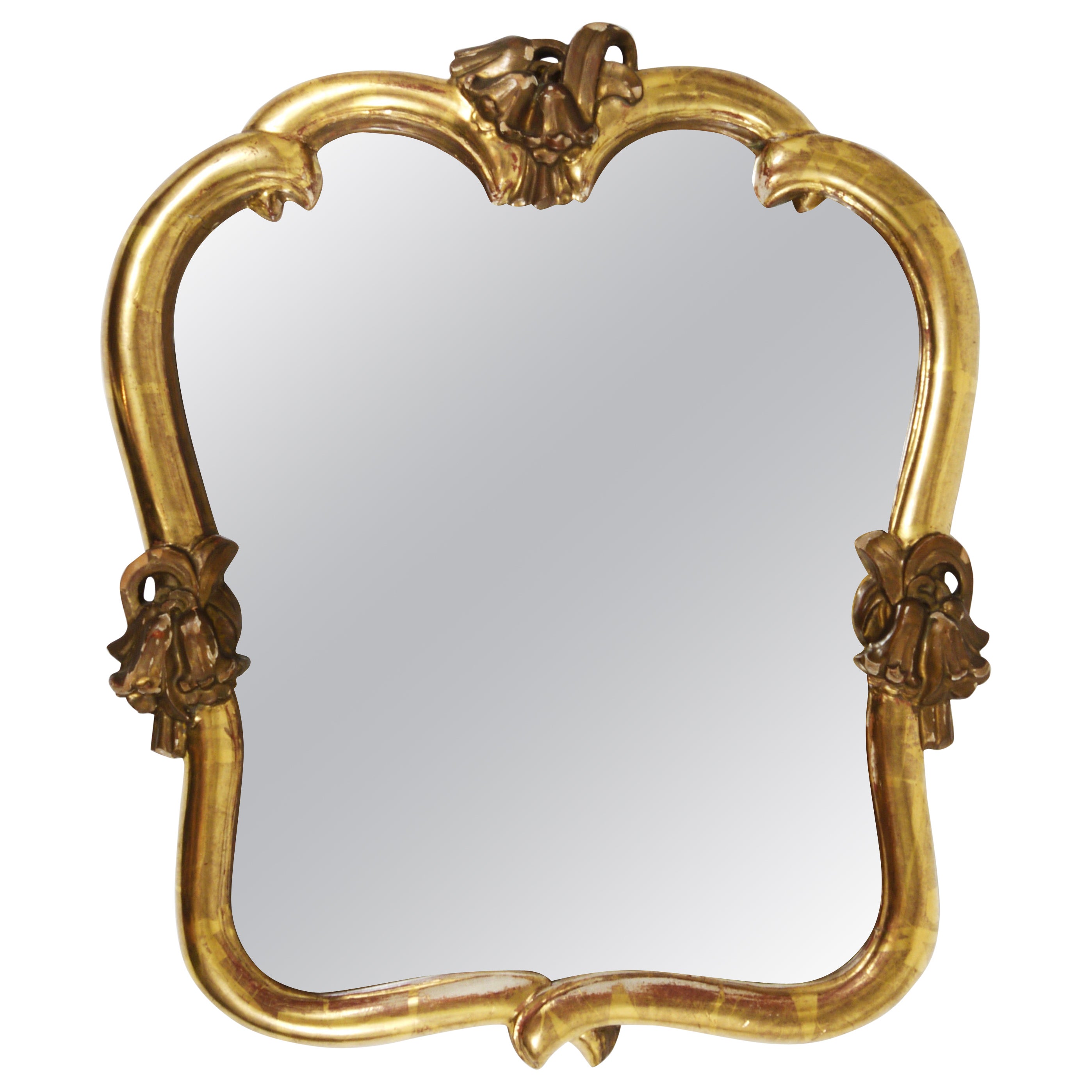 Max Welz Vienna Art Nouveau Handcarved Giltwood Wall Mirror, Austria, 1930s
