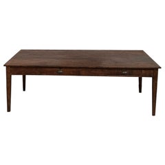 Grande table à écrire française des années 1940 en chêne massif