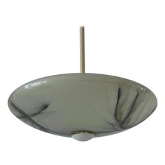 Art Deco Glass Ceiling Lamp by VEB Leuchten, 1940s, Germany