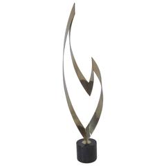 Curtis Jere Brass Flame Sculpture