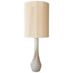 Lámpara de sobremesa de cerámica blanca crema mate Solstice by Grès Éditions