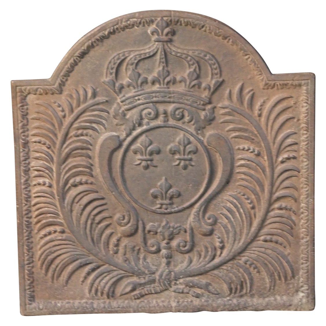 18. Jahrhundert Französisch Louis XV 'Arms of France' Fireback / Backsplash