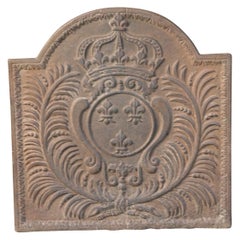 Antique 18th Century French Louis XV 'Arms of France' Fireback / Backsplash