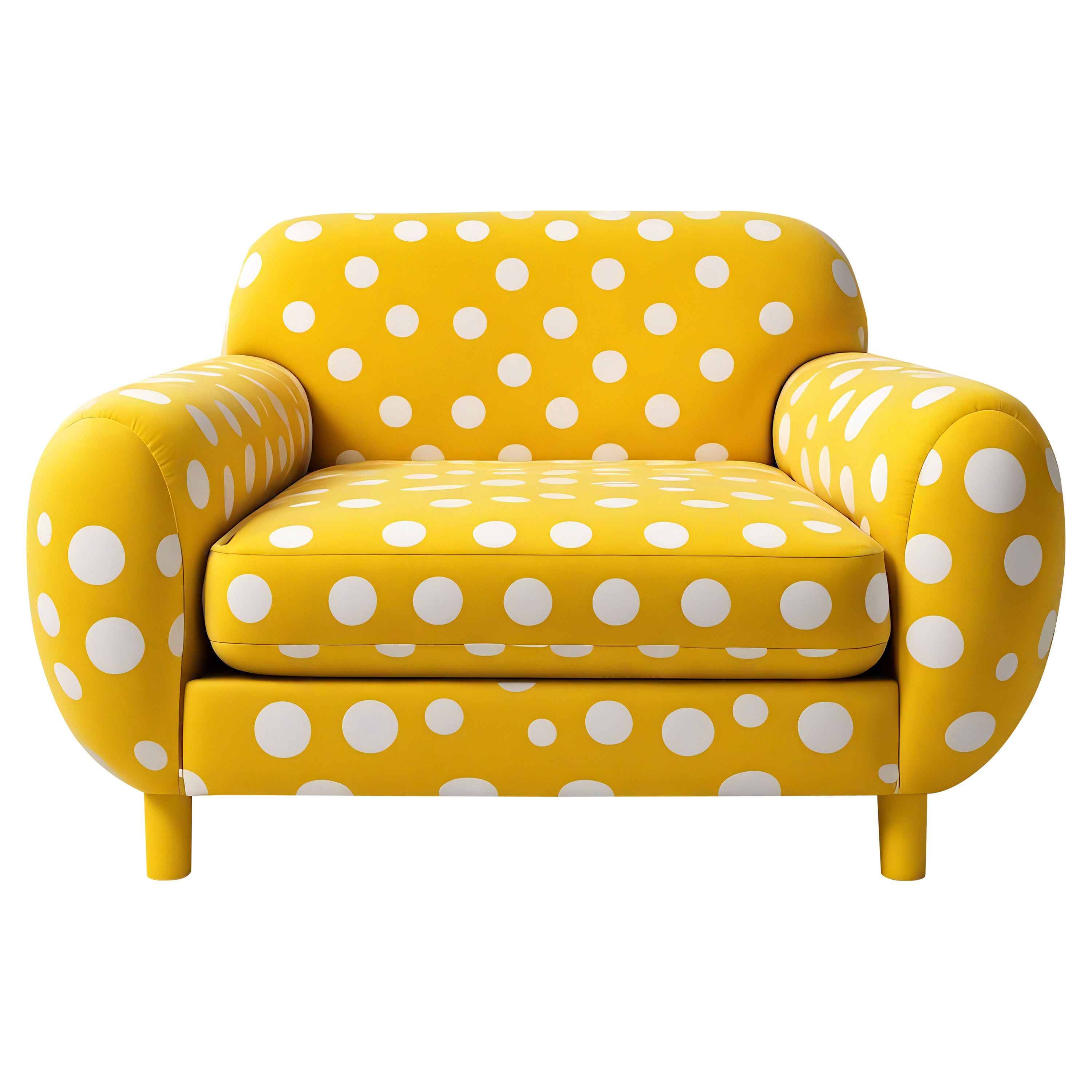 Chaise longue en polkadot jaune en vente