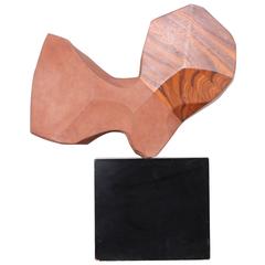 Large Stone and Walnut Sculpture 