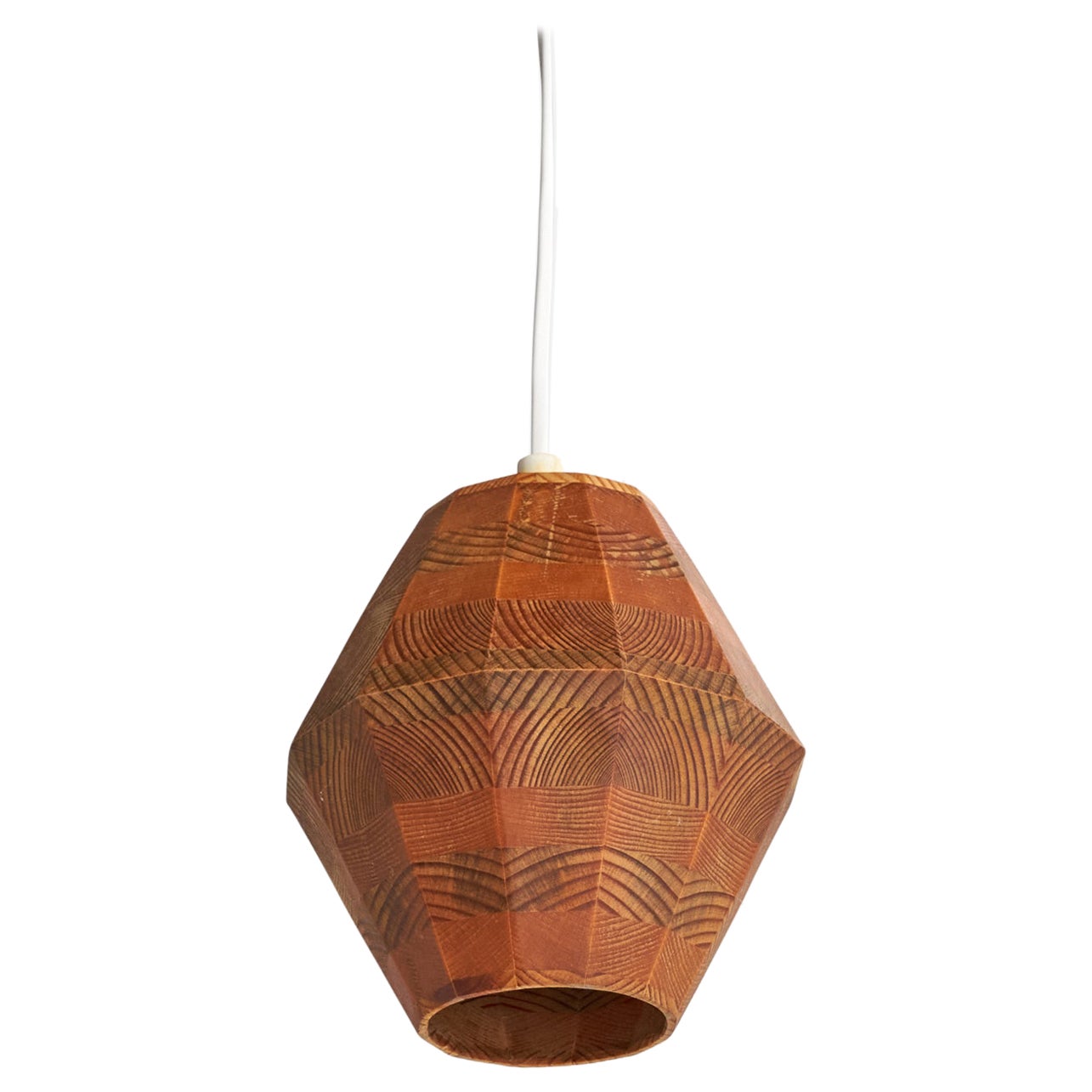 Designer suédois, lampe suspendue, pin, Suède, années 1970 en vente