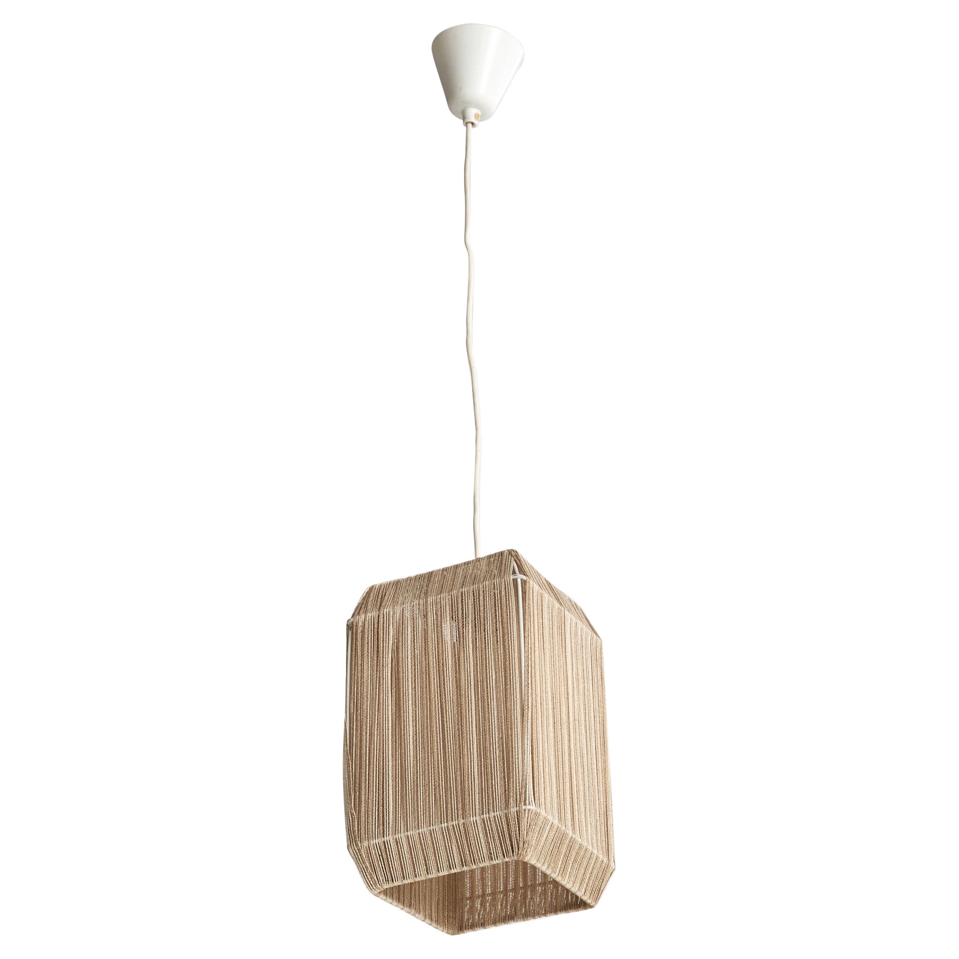 Schwedischer Designer, Hängeleuchte, Stoff, Schweden, 1960er Jahre
