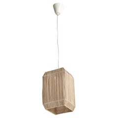 Schwedischer Designer, Hängeleuchte, Stoff, Schweden, 1960er Jahre